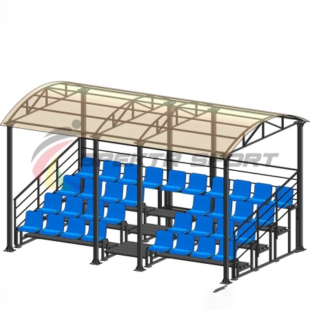 Купить Трибуна для зрителей 4 ряда на 34 места с навесом и перилами в Кириши 